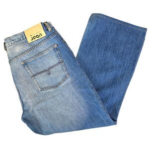 Ted Baker Mens Relaxed Fit Straight Leg Faded 5 Pocket Style Jeans 38x28